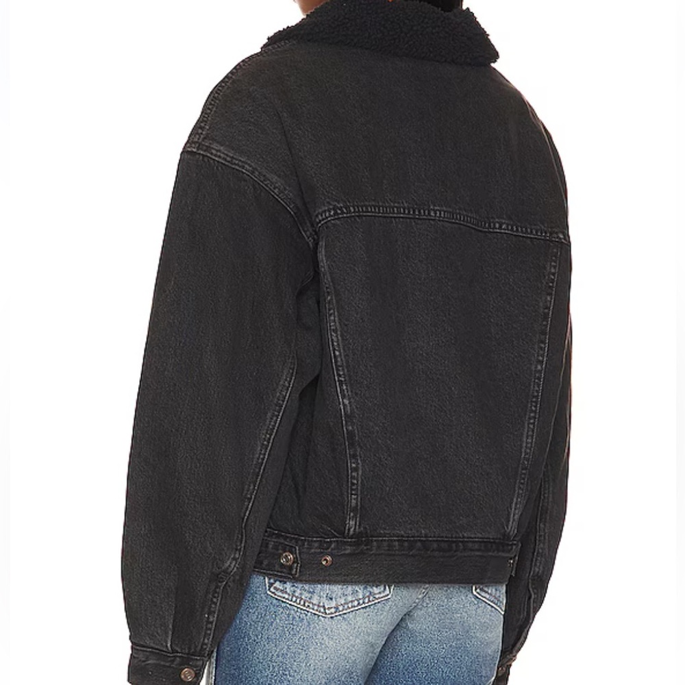Levi’s 90s Sherpa Trucker Jacket Black Denim NWT 1X - Picture 4 of 14